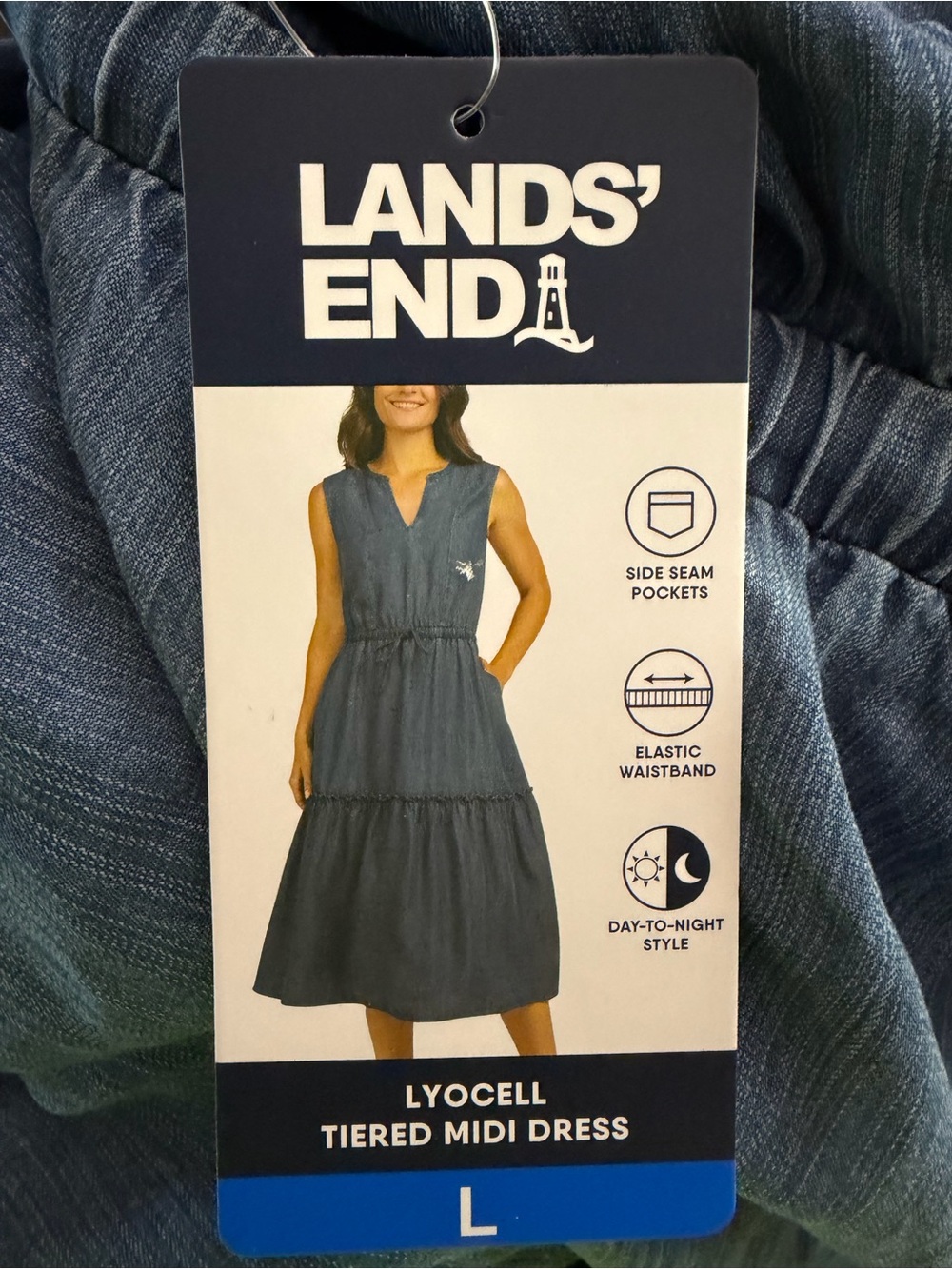 Lands End Sleeveless Ruffle Tiered Dress - Picture 8 of 10
